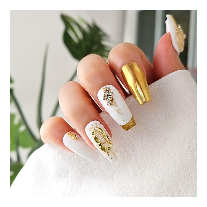 Gold Nuance Handmade Nail Tips - Oval / 골드 뉘앙스
