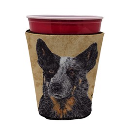 Caroline's Treasures SC9141RSC Australian Cattle Dog Red Cup Hugger Cup Cooler Sleeve Hugger Machine Washable Drink Sleeve Hugger Collapsible Insulator Beverage Insulated Holder