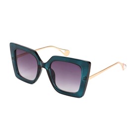 FEISEDY Gafas de sol cuadradas de gran tamaño con incrustaciones de perlas y ojos de gato para mujer B2625