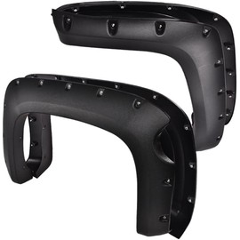 G-PLUS Fender Flares 4PCS,Fit For Chevy Silverado 1500 2007-2013(ONLY Fit 5.8' Short Bed,NOT Fit 07 Classic Models,Not Fit GMC Sierra),Rugged Textured Pocket Riveted Style Black Wheel Flares Set