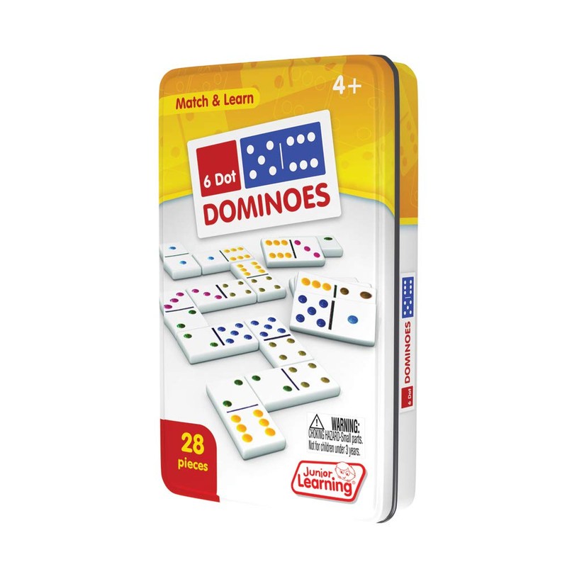 Junior Learning Six Dot Dominoes Educational Action Games, Multi