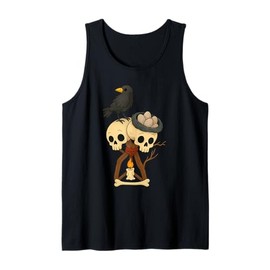 Cute Crow Skull Cartoon Tank Top