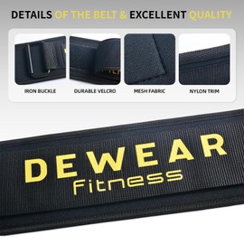 Durable Weight Lifting Belt, 4'' Wide Gym Belt for Bodybuilding, Powerlifting, Squats, Deadlift - Provides Lumbar Support & Stability for Men & Women (Black, XL)