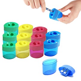 Manual Pencil Sharpener,12 Pcs Pencil Sharpeners for Kids with Double Holes,Multicolor Pencil Sharpener for Home School Office