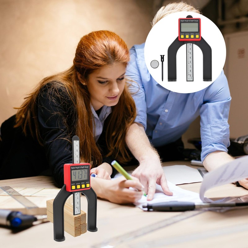 Gatuida Tools Digital Height Gauge Electronic Depth Gauge Tool Digital