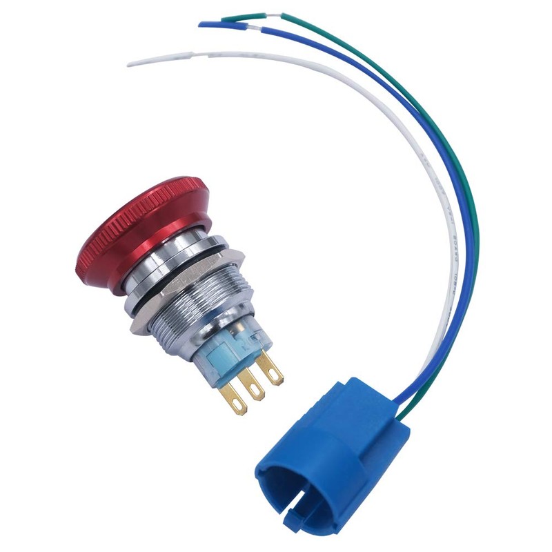 mxuteuk 22mm Waterproof Emergency Stop Push Button Switch Stainless Steel