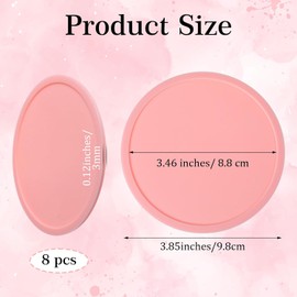 Paquete de 8 posavasos de silicona rosa antideslizantes para mesa de comedor, bonito posavasos redondos para bebidas, tazas, almohadillas para orejas de mesa, perfectos para café, té, bebidas