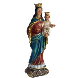 Maria Auxiliadora 12" María Auxilio de Los Cristianos “La Que Trae el Auxilio Venido del Cielo” Resin Religious Figure Mary Help of Christians