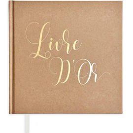 Plantvibes ® French Version Elegant Guest Book, 72 Pages, Hardcover, High-Quality Paper, Vintage Guest Book for Wedding, Christening or Birthday, Wedding Guest Book