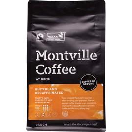 MONTVILLE COFFEE Hinterland Blend Espresso Ground Decaf Coffee, 250 g