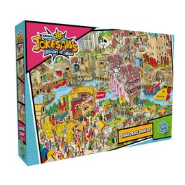 Gibsons Jokesaws Shakespeare Shake-up 1000 Piece Jigsaw Puzzle Colourful Comedy Artwork Love to Laugh Sustainable Jigsaw Puzzle for Adults Teens | Premium 100% Recycled Board Great Gift Gibsons Games