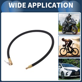 INFINAUTO Tire Inflator Extension Tube 23.62inch M8x0.8 7.8mm ID for Car Motorcycle Bicycle Air Pump Extend Hose Adapter Tire Valve Nylon Black Durable