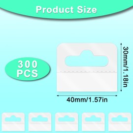 300 Pcs Clear Self Adhesive Folding Hang Tabs, MaehSab Plastic Retail Display Tags with Slot Hole, Clear Sticky Hanging Tabs, for Store Retail Small Sale Items Display (1.6x1.2 Inch)