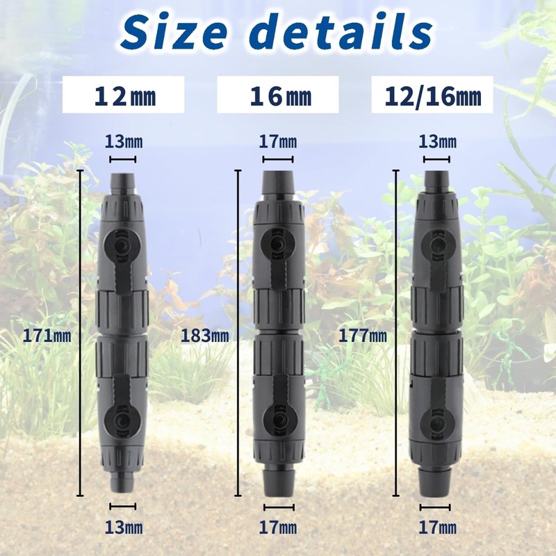 SALUDABLE Hose Joint Double Tap Aquarium External Filter Connector Universal