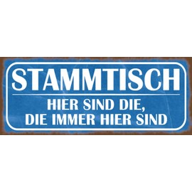 Ontrada Holzschild 27x10cm Stammtisch Hier sind die Immer Holz Schild