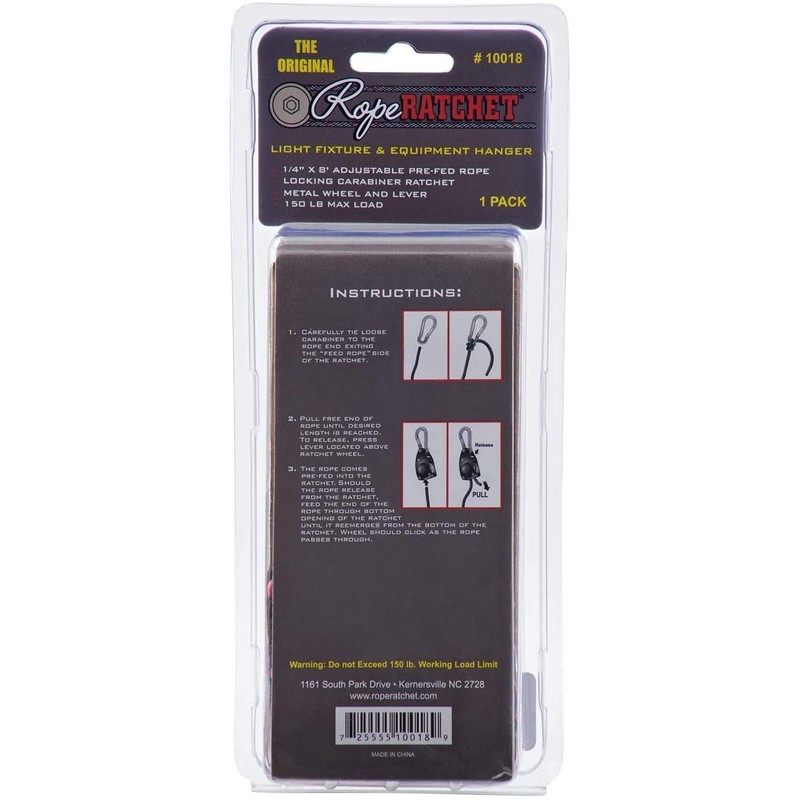 Rope Ratchet 1/4" Metal Rope Tie Down with Adjustable 8'