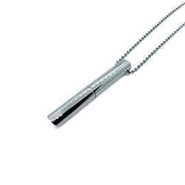 Anxiety Relief Breathing Necklace - stainless steel durable pendant, Stress Relief, Breathlace for men and women, meditation and relaxation gift (Silver)