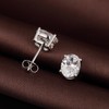Oval Stud Earring for Women Men Cubic Zirconia CZ Oval