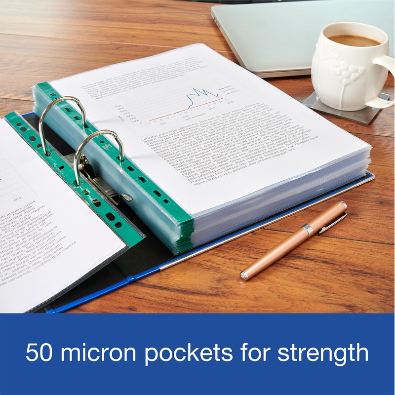 Oxford Heavy Duty Punched Poly Pockets, Clear, Box of 100