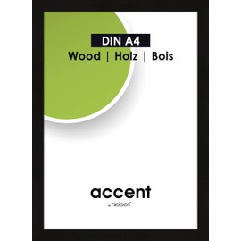 Nielsen Accent Wood Black Frame A4 - Natural Glass