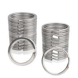 50pcs Keyring Rings,25mm Stainless Steel Key Rings,2 Styles Key Rings Hoops,for Car Keys Crafting and DIY Arts