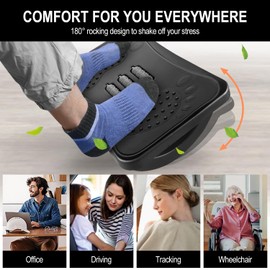 Kezidhp Ergonomic Under Desk Footrest with Massage Function - Non-Slip Footrest for Leg, Knee and Back Pain - Practical for Home Office, Office & Travel