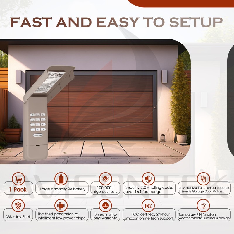 1 for 877MAX/877LM Universal LiftMaster Garage Door Opener Keypad