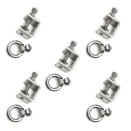 5Pcs C-Clamps;C Clamp Stainless Steel, Beam Clamp.Comes with Stainless Steel Screw Ring That Can Withstand 100 Pounds(medium)