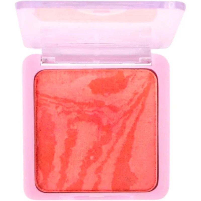 RUBY ROSE Rubor Compacto en Polvo, Tono Naranja, Textura Satinada,