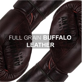 Anthem Athletics Stormbringer Full Grain Leather Boxing Gloves 16 oz Men & Women Muay Thai Gloves Kickboxing Gloves Available As 12 oz 14 oz or 16 oz Boxing Gloves - Rogue Oxblood - 14 oz.