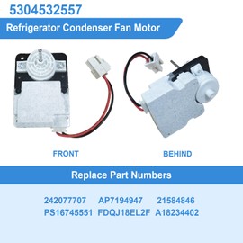 5304532557 Refrigerator Evaporator Fan Motor Compatible with Electrolux Frigidaire Fridge 242077707 AP7194947 21584846 PS16745551 FDQJ18EL2F A18234402 Freezer Condenser Fan Motor