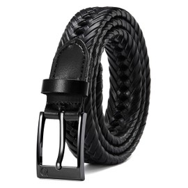 CHAOREN Leather Braided Belts Men - 1 1/8" Mens Casual Woven Leather Belt