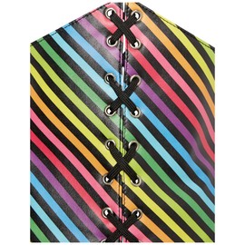 Lavish Rainbow Stripes Lace-Up Corset Belt Cincher (5X)