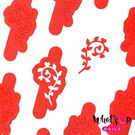 Whats Up Nails - Heart Vine Stencils Stickers Vinyls for Valentine's Day Nail Art Design (1 Sheet, 18 Stencils)