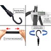 Set of 6 Flat Elastic Bands with Hooks, Rubber Tensioners,