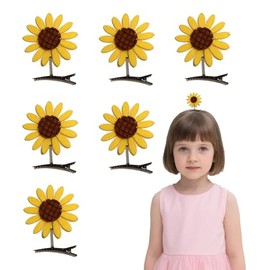 6Pcs Sunflower Hair Clips for Girls,Sunflower Hair Barrettes Accessories Alligator Clips Flower Plant Hairpins Headwear for Women Girls School Home Summer Beach Party Supplies