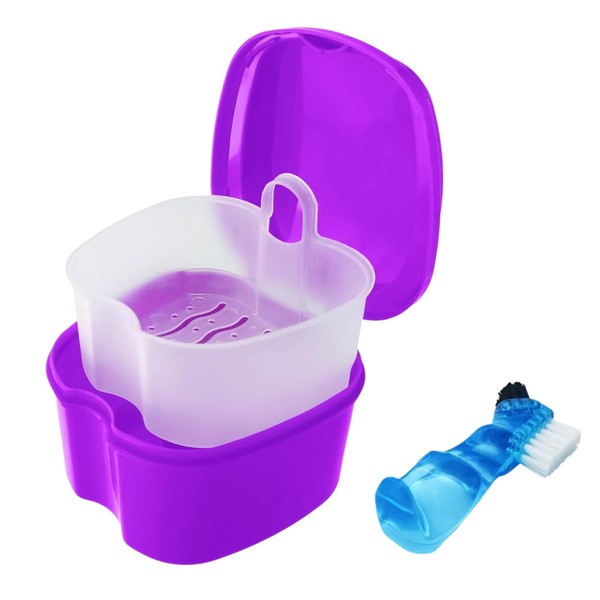 Prothesenetui Prothesenetui Prothesenbehälter Aufbewahrungsbox mit Filter zur Aufbewahrung und Reinigung