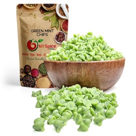 NY Spice Shop Mint Baking Chips - 2 Pound Delicious Mini Chocolate Chips - Fresh Green Mint Chips - Green Chocolate Chips