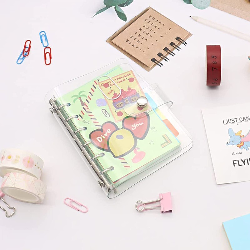 YFFSFDC Personal Organizer, A7, PVC, Binder, Mini 6-Hole Notebook, Pocket