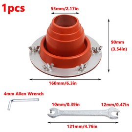 Antrader Stove Jack Kit for Tent,Flexible Silicone Pipe Boot, High Temp Roof Flue Kit for Stove,1Pcs Set