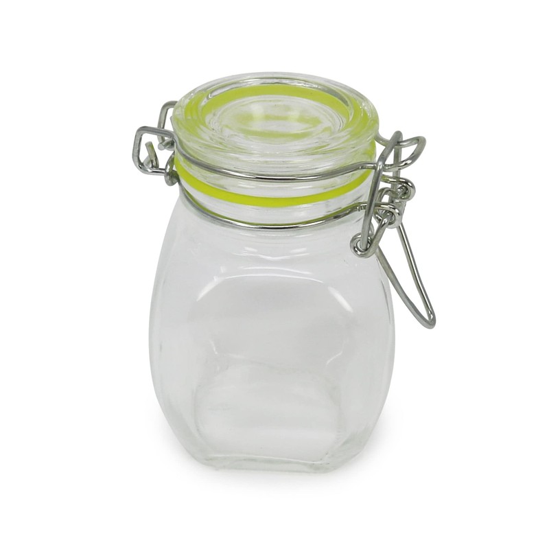 com-four® 4 x Preserving Jar with Clip Top Wire Clip
