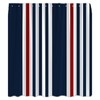 QSSMQS Navy Blue Red Striped Shower Curtain Modern Abstract Vertical