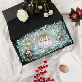 BoxSkivra 2 LB Iridescent Crinkle Paper Shredded Paper for Gift baskets Filler Paper Shred for Gift Wrapping Crinkle Cut Paper Shred Filler for Easter Basket Grass, Christmas, Birthday, Mother's Day