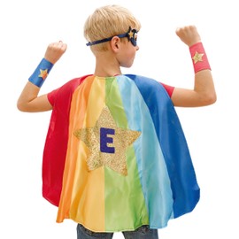 Papierdrachen Superhero Set Star Rainbow Boy – Includes Mask and Cuffs – Role Play – Imaginative Fancy Dress – Carnival Fancy Dress Costume