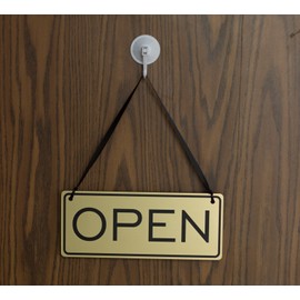 All Quality Open Closed Sign (Brushed Gold)