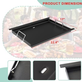 463367016 Full Size Griddle Insert for Charbroil Tru-Infrared 3 Burner 463242516 463346017 466242615 466242616, Carbon Steel Flat Top Griddle Plate for Charbroil Commercial G466-0025-W1, G472-0028-W1