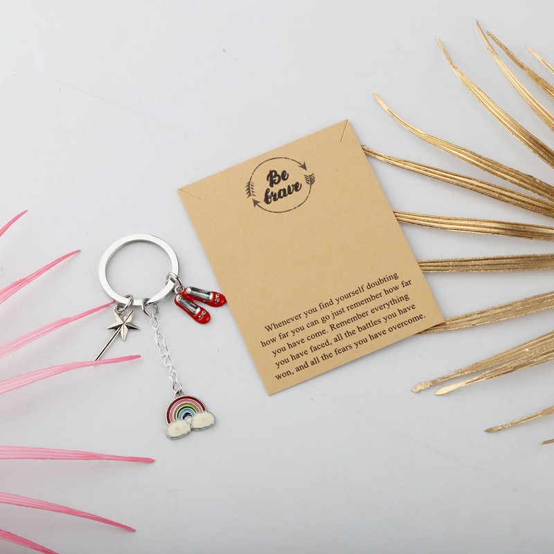KUIYAI Ruby Slipper Keychain, Musical Inspired Gift, Magic Star Wand