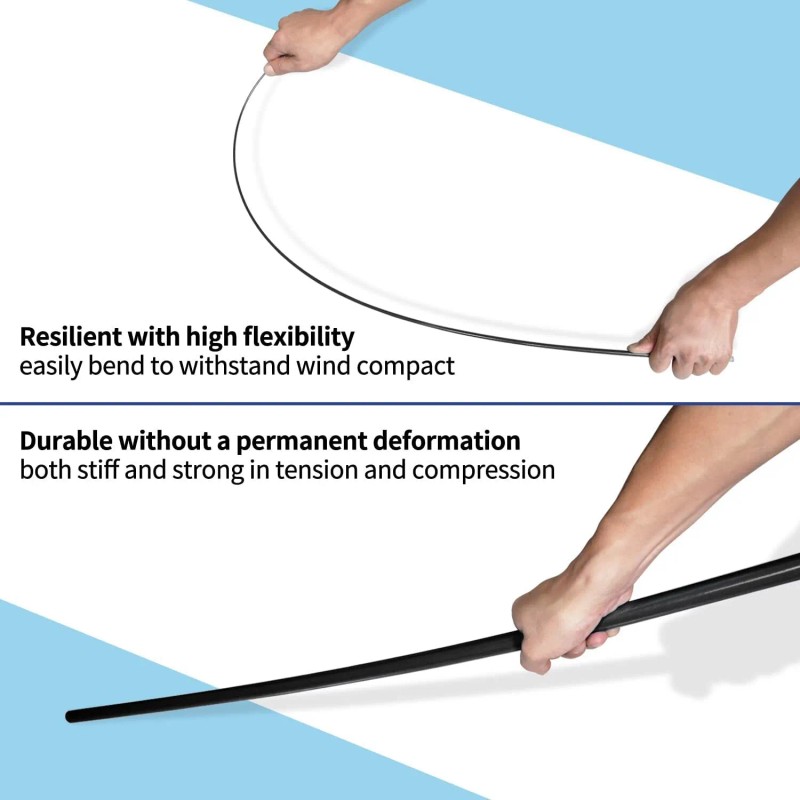 Anley 10Ft Telescopic Flagpole - Retractable Fiberglass Telescoping flag pole