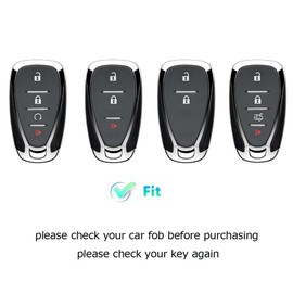 Tautrophen Key Fob Cover fit for Chevy 2017-2024 Trax Sonic Cruze Volt Equinox Traverse Blazer Trailblazer Malibu Spark