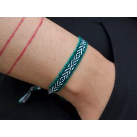 Boho Slim woven bracelet, teal slim men bracelet, friendship bracelet, slim bracelet